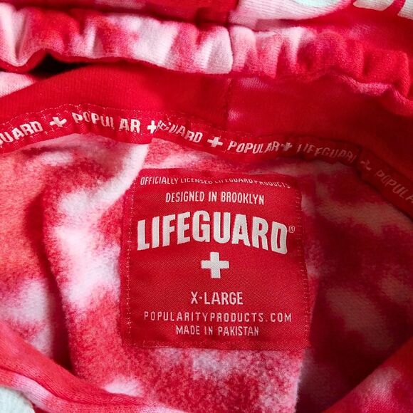 Lifeguard Hoodie Women’s XL Red Tie-Dye Pompano Beach Florida - Picture 6 of 6